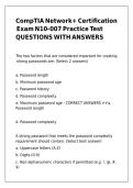 CompTIA Network&plus; Certification Exam N10-007 Practice Test QUESTIONS WITH ANSWERS