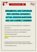 ORNAMENTAL AND TURFGRASS PEST CONTROL CATEGORY 3 ACTUAL 2026 QUESTIONS AND 100&percnt; CORRECT ANSWERS