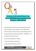 The Role of the School Nurse Case Study &vert; 2025&sol;2026 Exam Questions and Answers &vert; Complete Practice Material &ndash; Nursing Certification