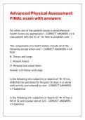 Advanced Physical Assessment FINAL exam with answers