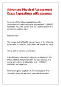 Advanced Physical Assessment Exam 1 questions with answers