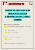 GEORGIA HISTORY LEGISLATIVE EXAM ACTUAL 2026 QUESTIONS AND 100&percnt; CORRECT ANSWERS
