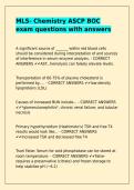 MLS- Chemistry ASCP BOC exam questions with answers