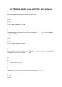 CHP PRACTICE QUIZ 1 EXAM QUESTIONS AND ANSWERS