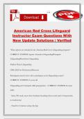 American Red Cross Lifeguard Instructor Exam Questions With New Update Solutions &vert; Verified