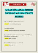 NJ BLUE SEAL ACTUAL 2026 QUESTIONS AND 100&percnt; CORRECT ANSWERS
