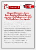 Lifeguard Instructor Course Exam Questions With All Correct Answers <Verified Answers> 2025 Marking Scheme New Update