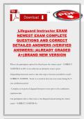 Lifeguard Instructor EXAM NEWEST EXAM COMPLETE QUESTIONS AND CORRECT DETAILED ANSWERS &lpar;VERIFIED ANSWERS&rpar; &vert;ALREADY GRADED A&plus;&vert;&vert;BRAND NEW VERSION