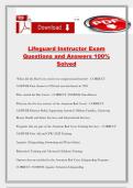 Lifeguard Instructor Exam Questions and Answers 100&percnt; Solved