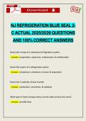 NJ REFRIGERATION BLUE SEAL 2- C ACTUAL 2026 QUESTIONS AND 100&percnt; CORRECT ANSWERS