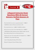 Lifeguard Instructor Exam Questions With All Correct Answers Verified Answers A&plus; Pass