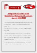 Lifeguard instructor Exam Questions with Approved Answers &vert; Latest 2025&sol;2026