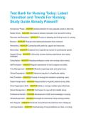 Nursing Today Transition & Trends Study Guide & Test Bank &vert; Boost Your Exam Score