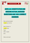 AEPA U&period;S&period; CONSTITUTION AND ARIZONA ACTUAL 2026 QUESTIONS AND 100&percnt; CORRECT ANSWERS