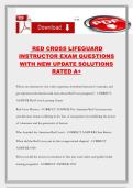 RED CROSS LIFEGUARD INSTRUCTOR EXAM QUESTIONS WITH NEW UPDATE SOLUTIONS RATED A&plus;