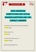 AEPA US&sol;ARIZONA CONSTITUTION TEST ACTUAL 2026 QUESTIONS AND 100&percnt; CORRECT ANSWERS