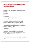 MAOR102 past exam QUESTIONS WITH ANSWERS