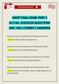 IAEDP FINAL EXAM&colon; PART 3 ACTUAL 2026 QUESTIONS AND 100&percnt; CORRECT ANSWERS