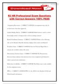 R3 HR Professional Exam Questions with Correct Answers 100&percnt; PASS