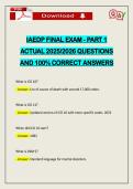 IAEDP FINAL EXAM - PART 1 ACTUAL 2026 QUESTIONS AND 100&percnt; CORRECT ANSWERS