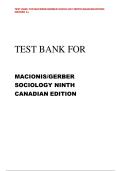 TEST BANK FOR MACIONIS&sol;GERBER SOCIOLOGY NINTH CANADIAN EDITION  GRADED A&plus; &vert; 2025-2026 UPDATES &vert; 100&percnt; GUARANTEED PASS