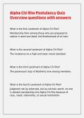 Alpha Chi Rho Postulancy Quiz Overview questions with answers