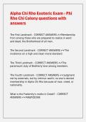 Alpha Chi Rho Exoteric Exam - Phi Rho Chi Colony questions with answers