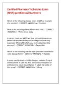 Certified Pharmacy Technician Exam &lpar;NHA&rpar; questions with answers