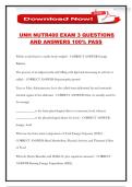 UNH NUTR400 EXAM 3 QUESTIONS AND ANSWERS 100&percnt; PASS