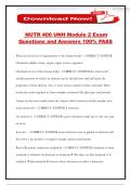 NUTR 400 UNH Module 2 Exam Questions and Answers 100&percnt; PASS