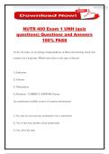 NUTR 400 Exam 1 UNH &lpar;quiz questions&rpar; Questions and Answers 100&percnt; PASS