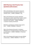 NHA Pharmacy Tech Practice Test Questions with answers