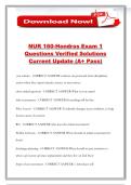 NUR 160-Hondros Exam 1 Questions Verified Solutions Current Update &lpar;A&plus; Pass&rpar;
