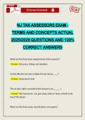 NJ TAX ASSESSORS EXAM - TERMS AND CONCEPTS ACTUAL 2026 QUESTIONS AND 100&percnt; CORRECT ANSWERS