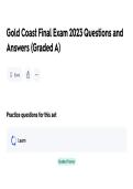 Gold Coast Final Exam 2026 Questions and Answers &lpar;Graded A&rpar;