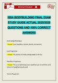 ISSA BODYBUILDING FINAL EXAM STUDY GUIDE ACTUAL 2026 QUESTIONS AND 100&percnt; CORRECT ANSWERS