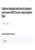 California Boating Final Exam B Questions and Answers 100&percnt; Correct&period; Latest Updated 2026