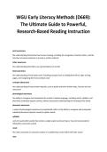 WGU Early Literacy Methods &lpar;D669&rpar;&colon;  The Ultimate Guide to Powerful&comma;  Research-Based Reading Instruction