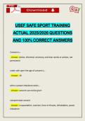 USEF SAFE SPORT TRAINING ACTUAL 2026 QUESTIONS AND 100&percnt; CORRECT ANSWERS