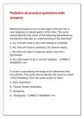 Pediatric ati practice questions with answers