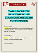 PRAXIS 5154 LANG&period; ARTS &sol; SOCIAL STUDIES ACTUAL 2026 QUESTIONS AND 100&percnt; CORRECT ANSWERS