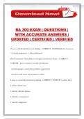 BA 300 EXAM &vert; QUESTIONS &vert; WITH ACCURATE ANSWERS &vert; UPDATED &vert; CERTIFIED &vert; VERIFIED