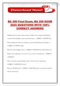 BA 300 Final Exam&comma; BA 300 EXAM 2025 QUESTIONS WITH 100&percnt; CORRECT ANSWERS