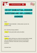 CSI CDT EXAM ACTUAL 2026 QUESTIONS AND 100&percnt; CORRECT ANSWERS