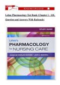 Lehne Pharmacology Test Bank &lpar;Chapter 1 - 110&comma; Question and Answers With Rationale&rpar;