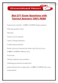 Biol 271 Exam Questions with Correct Answers 100&percnt; PASS
