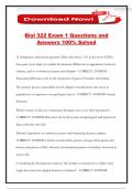 Biol 322 Exam 1 Questions and Answers 100&percnt; Solved