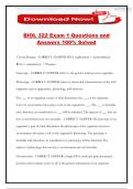 BIOL 322 Exam 1 Questions and Answers 100&percnt; Solved