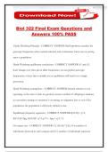 Biol 322 Final Exam Questions and Answers 100&percnt; PASS
