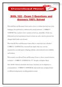 BIOL 322 - Exam 3 Questions and Answers 100&percnt; Solved